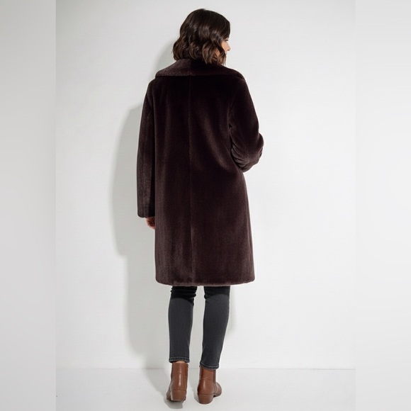 Bernardo Faux Fur Shawl Collar Coat size Medium - Picture 2 of 4